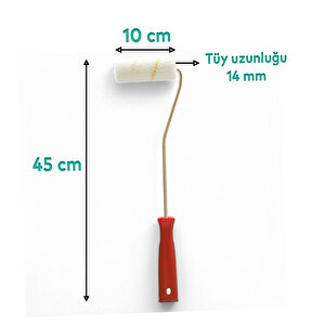 Parmak Rulo Saplı Duvar Boya Rulosu Fırça Saten Parmak Boyama Boyacı Tadilat Rulosu 10 Cm