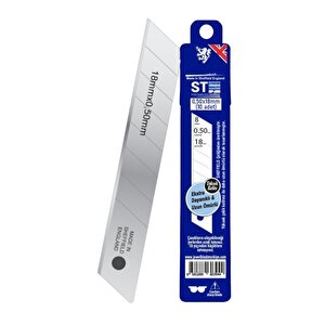Maket Bıçağı Yedeği Ucu 0.50 Mm Kalınlık X 18 Mm Genişlik Bıçak Ucu Jileti̇thal 10 Adet 8 Dilim