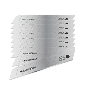 Maket Bıçağı Yedeği Ucu 0.50 Mm Kalınlık X 18 Mm Genişlik Bıçak Ucu Jileti̇thal 10 Adet 8 Dilim