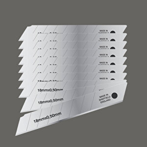 Maket Bıçağı Yedeği Ucu 0.50 Mm Kalınlık X 18 Mm Genişlik Bıçak Ucu Jileti̇thal 10 Adet 8 Dilim