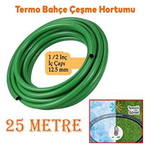 Termo Bahçe Hortumu Dayanıklı 3 Katlı Sağlam Çeşme Su Sulama Yıkama Hortum 25 Metre 12.5 Mm 1/2"