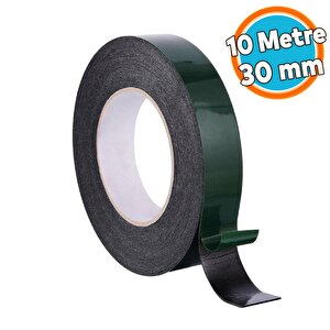 Çift Taraflı Köpük Sünger Bant Eva Montaj Bandı Siyah 30 Mm X 10 Metre 1 Adet