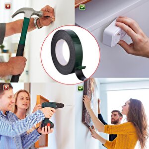 Çift Taraflı Köpük Sünger Bant Eva Montaj Bandı Siyah 30 Mm X 10 Metre 1 Adet