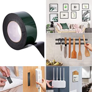 Çift Taraflı Köpük Sünger Bant Eva Yapıştırma Montaj Bandı Siyah 40 Mm X 10 Metre Etil Vinil Asetat
