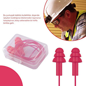 Yıkanabilir Kulak Tıkacı 23 Db İpli Tıkaç Tpe Gürültü Ses Önleyici Yüzme Su Kaçma Kulak Koruyucu