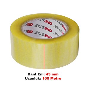Koli Bandı 45 Mm X 100 Mt Şeffaf Güçlü Yapışkanlı Kopmayan Bant