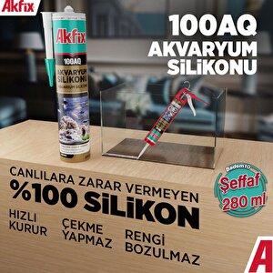100aq Akvaryum Sızdırmaz Silikonu Şeffaf Solvent İçermeyen Silikon 280 Ml