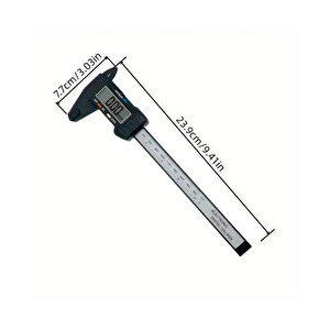 Dijital Kumpas Lcd Ekran Plastik Çene 150 Mm Lastik Derinlik Çap Ölçme 0.2 Mm Hassasiyet İnç Ölçüm
