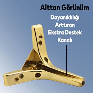 Mobilya Kanepe Sehpa Tv Ünitesi Koltuk Ayağı 17 Cm Gold Altın Baza Ayak 4 Adet
