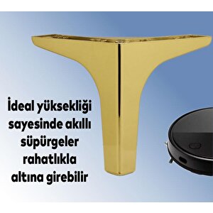 Mobilya Kanepe Sehpa Tv Ünitesi Koltuk Ayağı 17 Cm Gold Altın Baza Ayak 4 Adet