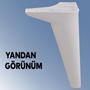 Mobilya Kanepe Sehpa Tv Ünitesi Koltuk Ayağı 24 Cm Beyaz Baza Ayak 4 Adet