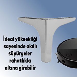 Mobilya Kanepe Sehpa Tv Ünitesi Koltuk Ayağı 17 Cm Parlak Krom Baza Ayak 4 Adet