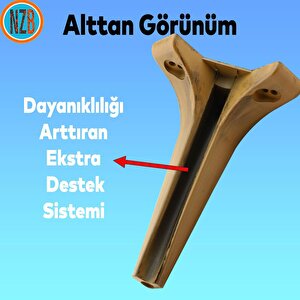 Mobilya Kanepe Çekyat Sehpa Tv Ünitesi Koltuk Ayağı 19 Cm Koyu Kahverengi Baza Ayak 4 Adet