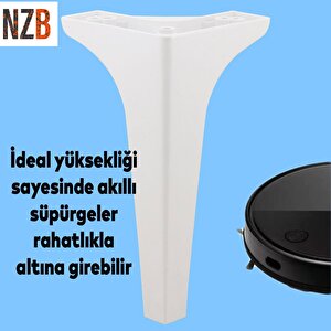 Mobilya Kanepe Sehpa Tv Ünitesi Koltuk Ayağı 17 Cm Beyaz Baza Ayak 4 Adet