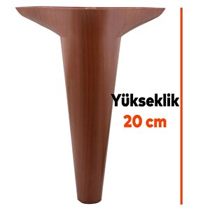 Mobilya Kanepe Sehpa Puf Koltuk Ayağı Kahverengi Baza Ayak 20 Cm 4 Adet