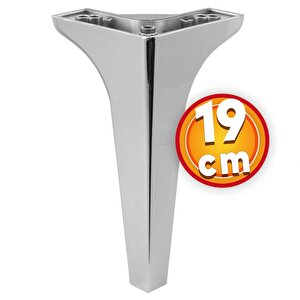 Mobilya Kanepe Sehpa Tv Ünitesi Koltuk Ayağı 19 Cm Parlak Krom Baza Ayak 4 Adet