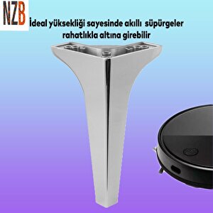 Mobilya Kanepe Sehpa Tv Ünitesi Koltuk Ayağı 19 Cm Parlak Krom Baza Ayak 4 Adet