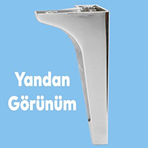 Mobilya Kanepe Sehpa Tv Ünitesi Koltuk Ayağı 19 Cm Parlak Krom Baza Ayak 4 Adet