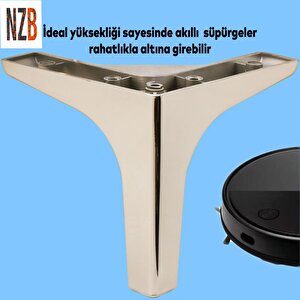 Mobilya Tv Ünitesi Koltuk Kanepe Destek Ayağı 14 Cm Krom Baza Ayakları M8 Destek 6'lı Set