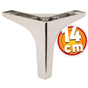 Mobilya Tv Ünitesi Koltuk Kanepe Destek Ayağı 14 Cm Krom Baza Ayakları M8 Destek 6'lı Set