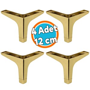 Mobilya Kanepe Sehpa Tv Ünitesi Koltuk Ayağı 12 Cm Altın Gold Baza Ayak 4 Adet