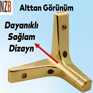 Mobilya Kanepe Sehpa Tv Ünitesi Koltuk Ayağı 12 Cm Altın Gold Baza Ayak 4 Adet