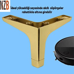 Mobilya Kanepe Sehpa Tv Ünitesi Koltuk Ayağı 12 Cm Altın Gold Baza Ayak 4 Adet
