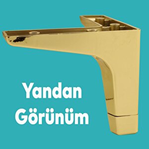 Mobilya Kanepe Sehpa Tv Ünitesi Koltuk Ayağı 12 Cm Altın Gold Baza Ayak 4 Adet