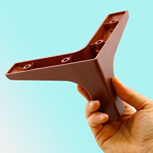 Mobilya Kanepe Sehpa Tv Ünitesi Koltuk Ayağı 10 Cm Ahşap Desenli Kahverengi Baza Ayak 4 Adet
