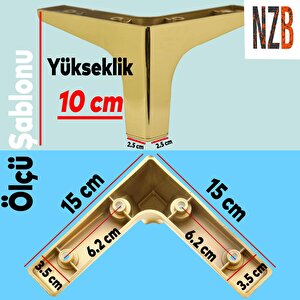 Mobilya Kanepe Sehpa Tv Ünitesi Koltuk Ayağı 10 Cm Altın Gold Baza Ayak 4 Adet