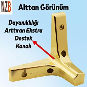 Mobilya Kanepe Sehpa Tv Ünitesi Koltuk Ayağı 10 Cm Altın Gold Baza Ayak 4 Adet