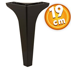 Lüks Mobilya Kanepe Sehpa Tv Ünitesi Koltuk Ayağı 19 Cm Siyah Baza Ayak 4 Adet