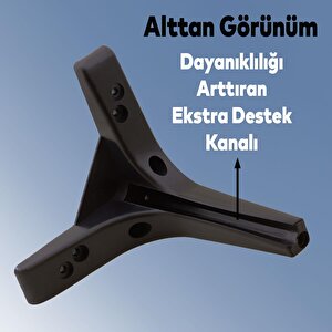 Mobilya Kanepe Sehpa Tv Ünitesi Koltuk Ayağı 17 Cm Siyah Baza Ayak 4 Adet