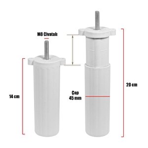 Mobilya Tv Ünitesi Koltuk Kanepe Konsol Destek Ayağı Ayakları 18 Cm Beyaz M8 6'lı Set