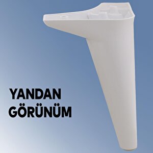 Mobilya Tv Ünitesi Koltuk Kanepe Konsol Destek Ayağı Ayakları 18 Cm Beyaz M8 6'lı Set