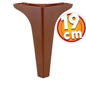 Mobilya Kanepe Sehpa Tv Ünitesi Koltuk Ayağı 19 Cm Ahşap Desenli Kahverengi Baza Ayak 4 Adet