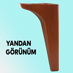 Mobilya Kanepe Sehpa Tv Ünitesi Koltuk Ayağı 19 Cm Ahşap Desenli Kahverengi Baza Ayak 4 Adet