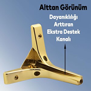 Mobilya Kanepe Sehpa Tv Ünitesi Koltuk Ayağı 14 Cm Gold Altın Baza Ayak 4 Adet