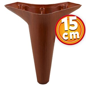 Mobilya Kanepe Koltuk Tv Ünitesi Baza Yükseltici Ayağı Ayakları 15 Cm Ahşap Desenli Kahverengi Ayak