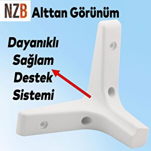 Mobilya Kanepe Sehpa Tv Ünitesi Koltuk Ayağı 12 Cm Beyaz Baza Ayak 4 Adet