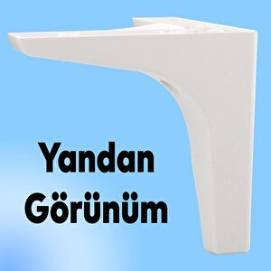 Mobilya Kanepe Sehpa Tv Ünitesi Koltuk Ayağı 12 Cm Beyaz Baza Ayak 4 Adet