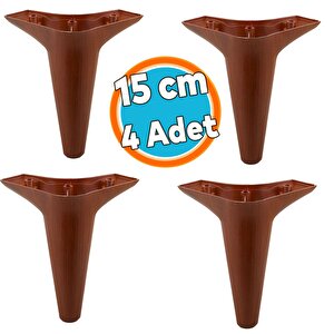 Mobilya Kanepe Koltuk Tv Ünitesi Baza Yükseltici Ayağı Ayakları 15 Cm Ahşap Desenli Kahverengi Ayak 4 Adet