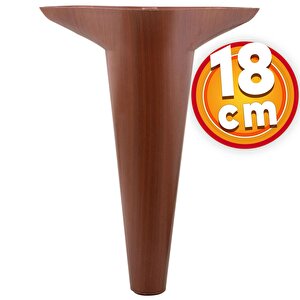 Lüks Mobilya Kanepe Sehpa Puf Koltuk Ayağı 18 Cm Kahverengi Ahşap Desenli Baza Ayak