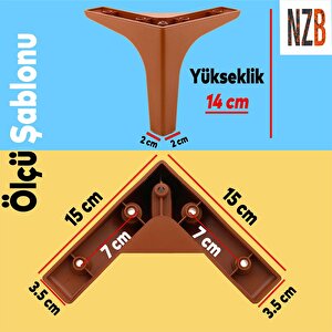 Lüks Mobilya Kanepe Sehpa Tv Ünitesi Koltuk Ayağı 14 Cm Kahverengi Baza Ayak