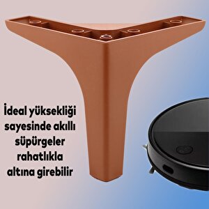 Lüks Mobilya Kanepe Sehpa Tv Ünitesi Koltuk Ayağı 14 Cm Kahverengi Baza Ayak