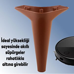 Mobilya Kanepe Sehpa Tv Ünitesi Koltuk Ayağı 18 Cm Kahverengi Baza Ayak 4 Adet