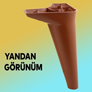 Mobilya Kanepe Sehpa Tv Ünitesi Koltuk Ayağı 18 Cm Kahverengi Baza Ayak 4 Adet