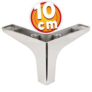 Mobilya Kanepe Sehpa Tv Ünitesi Koltuk Ayağı 10 Cm Parlak Krom Baza Ayak 4 Adet