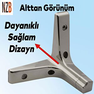 Mobilya Kanepe Sehpa Tv Ünitesi Koltuk Ayağı 10 Cm Parlak Krom Baza Ayak 4 Adet