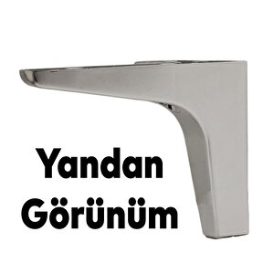 Mobilya Kanepe Sehpa Tv Ünitesi Koltuk Ayağı 10 Cm Parlak Krom Baza Ayak 4 Adet